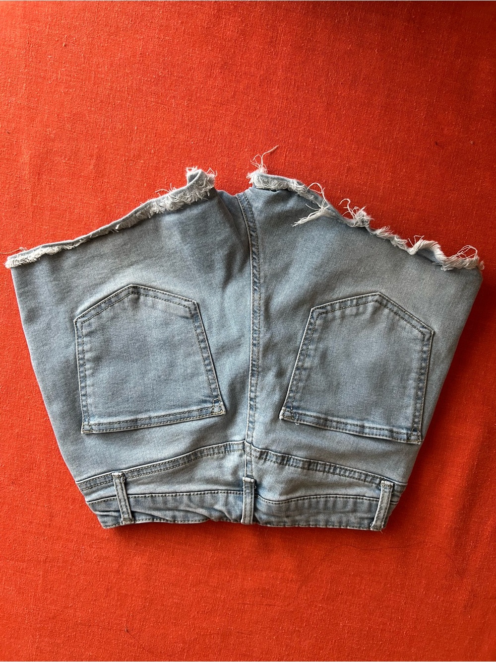 Forever 21 Light Blue Frayed Hem Denim Shorts